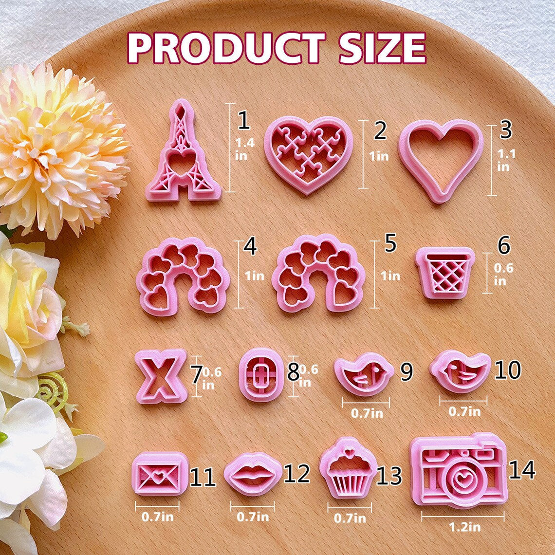 KEOKER Valentines day Heart Polymer Clay Cutters (10 Shapes)