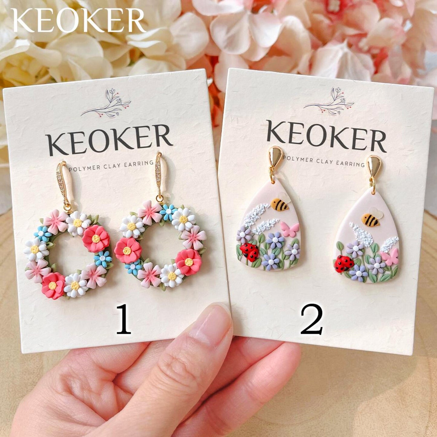 KEOKER Floral Polymer Clay Earrings