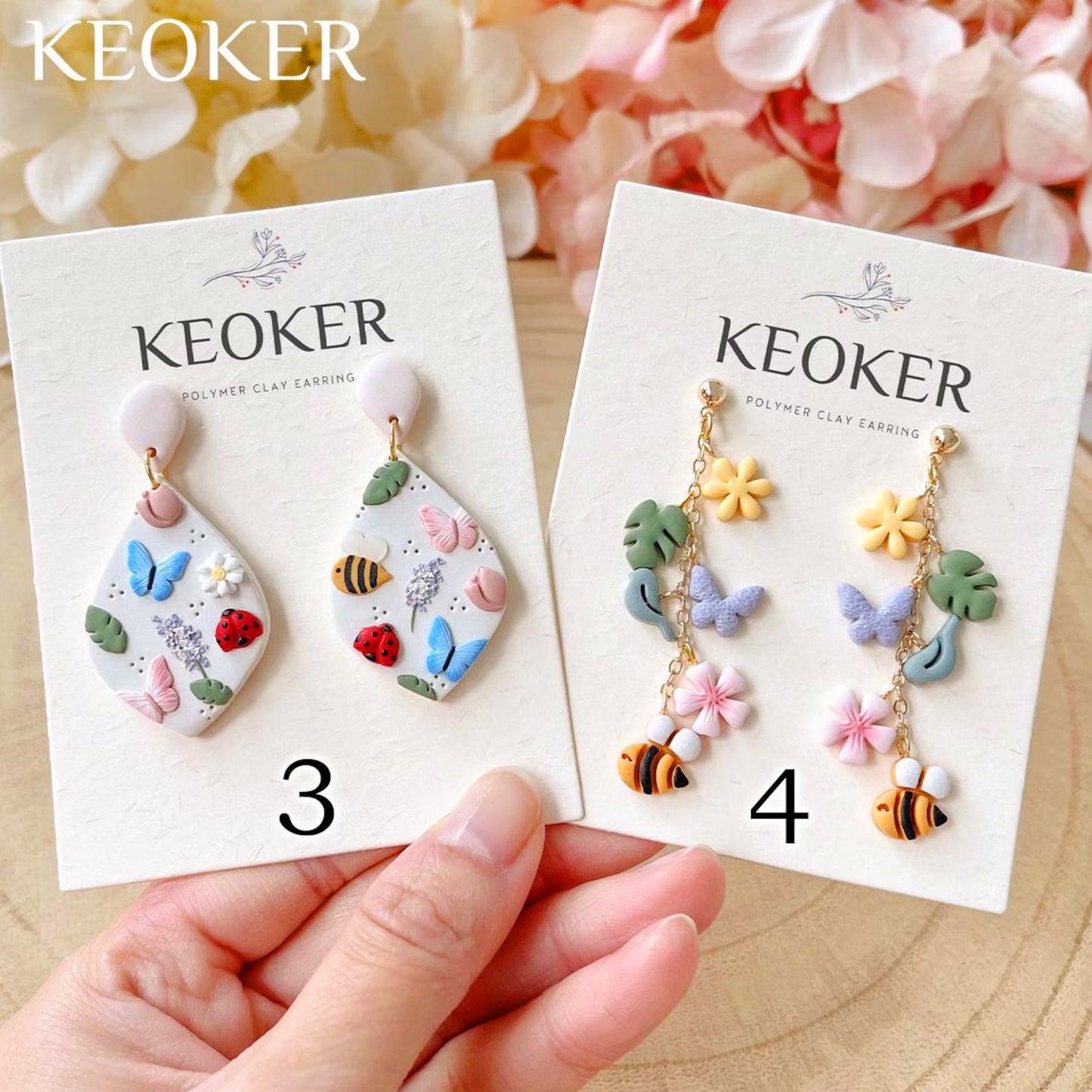 KEOKER Floral Polymer Clay Earrings