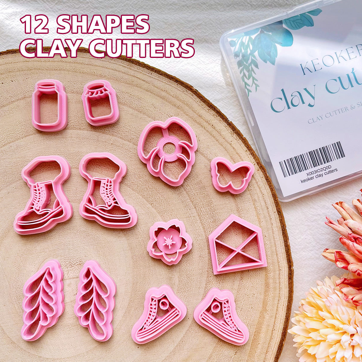 KEOKER Clay Cutters for Polymer Clay Jewelry(Potted Plant Clay Cutters 2)