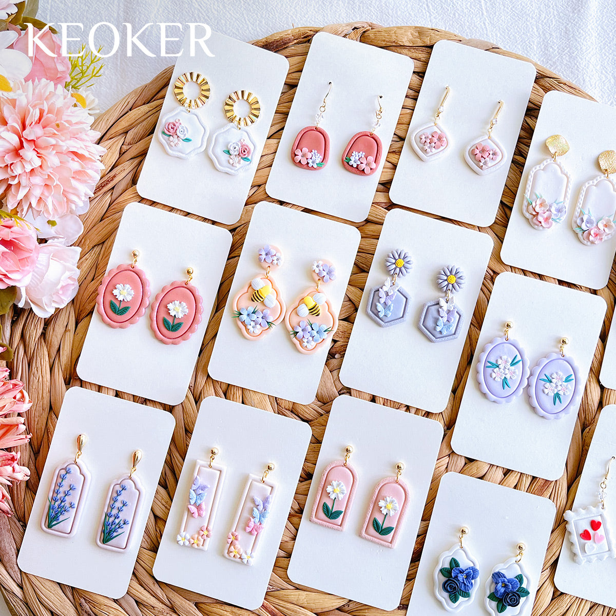 KEOKER Spring Floral Polymer Clay Cutters(12 Shapes)